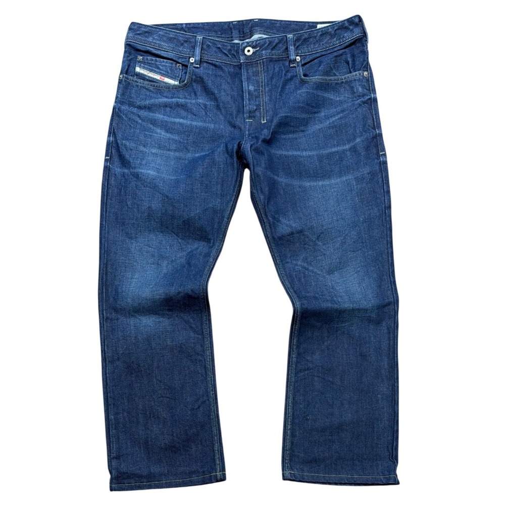 Diesel Zatiny Regular Bootcut Jeans Mens 36x28 Dark Wash Blue Button Fly